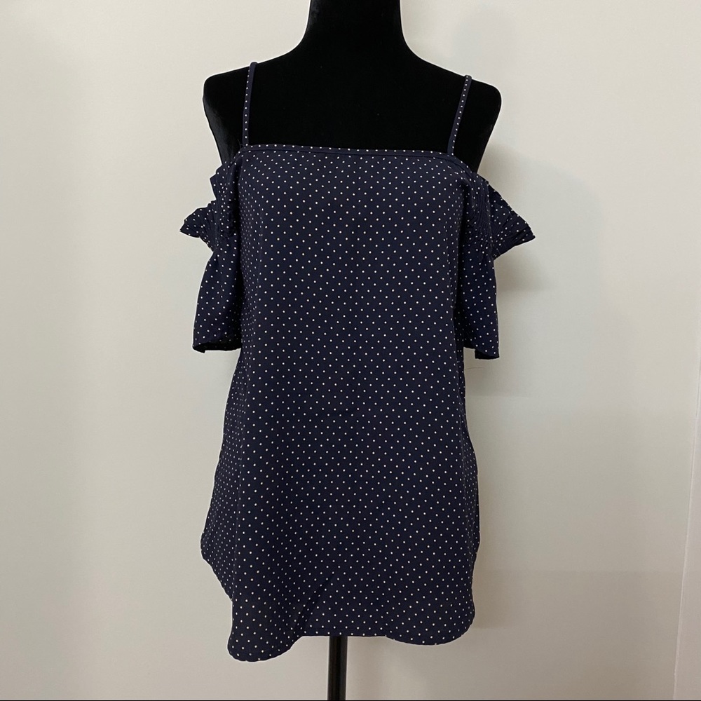 Jella C Clare Cold Shoulder Top with Poka Dot